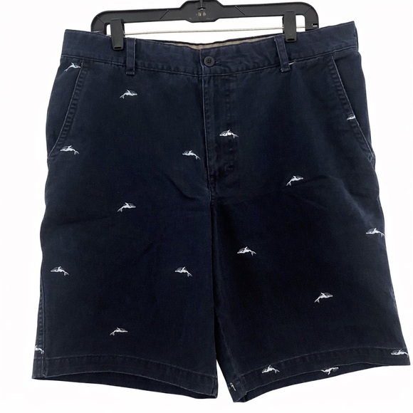 Izod Other - IZOD Men’s Whale Navy Blue Whale 🐋 Print  Khaki Shorts 38